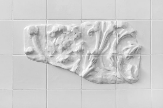 Original White Tiles Exhibiting Archeological Fragments