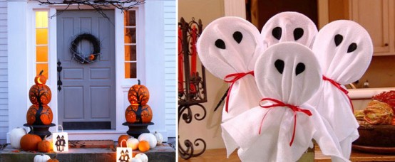 Add some personality to your front porch with a pumpkin topiary.
