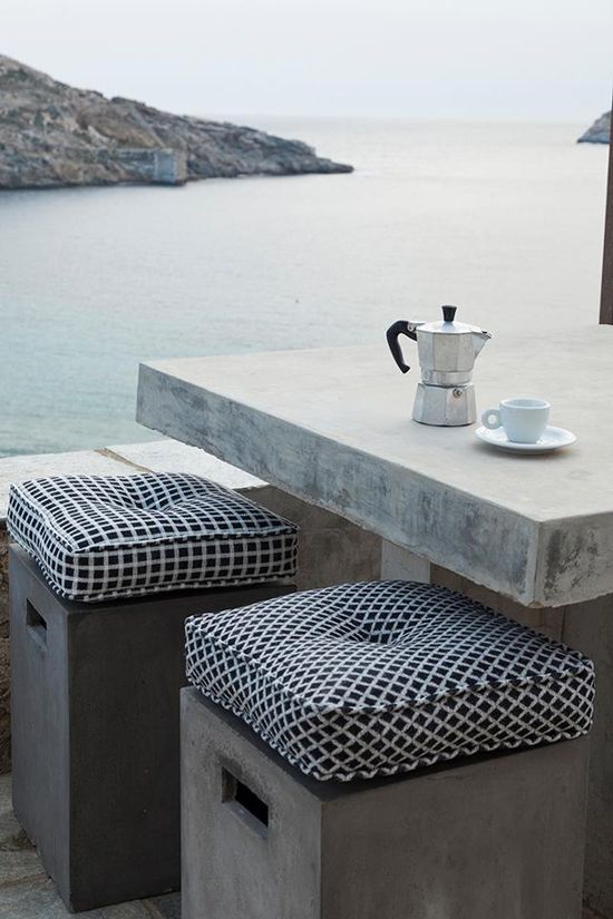 Outdoor Decor Trend Concrete Furniture Pieces