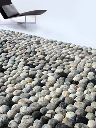 Faux Pebble Rug Made Of Wool