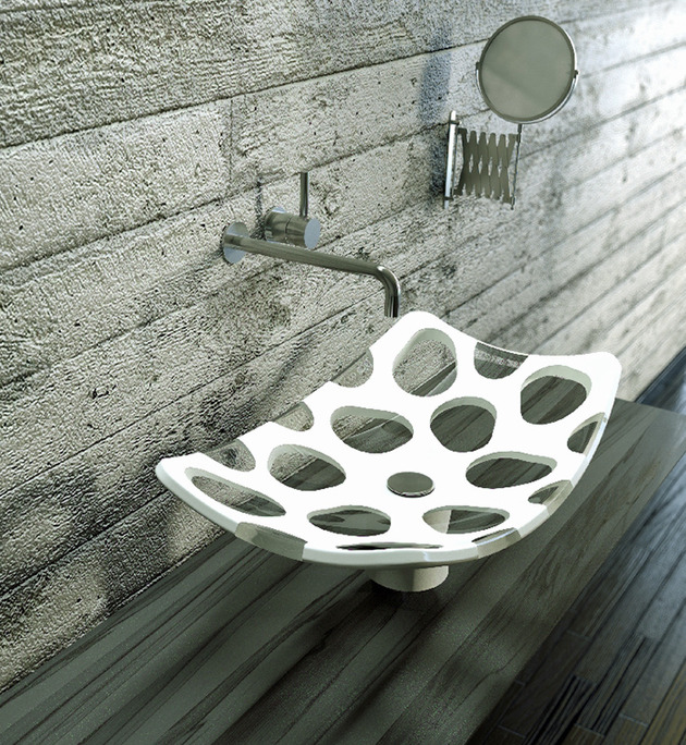Penta Vessel Sink Of Two Contrasting Materials