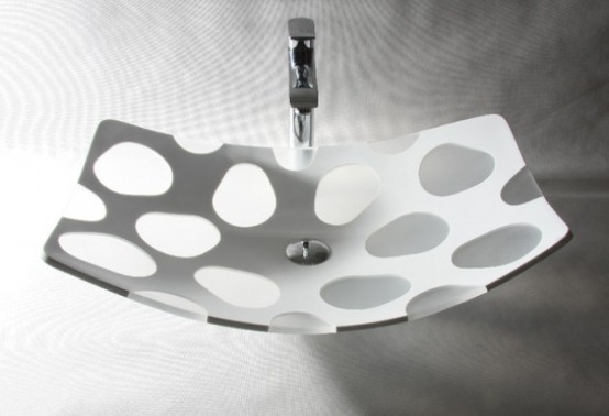 Penta Vessel Sink Of Two Contrasting Materials
