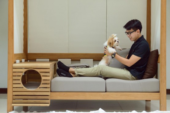 PET Modular Sofa With A Pet Home Integrated