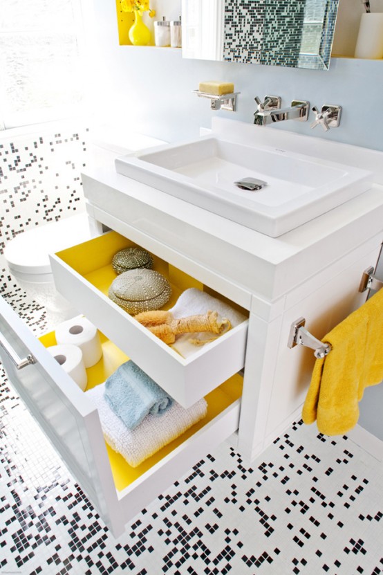 Pixilated Bathroom Custom Mosaic Tile