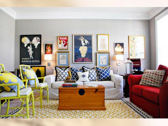 Plain Living Room With Colorful Accents Plain Living Room With Colorful Accents