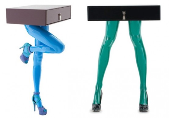 Playful BFF Console Tables With Sexy Girl Legs