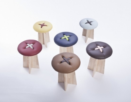 Playful Handmade Button Stools