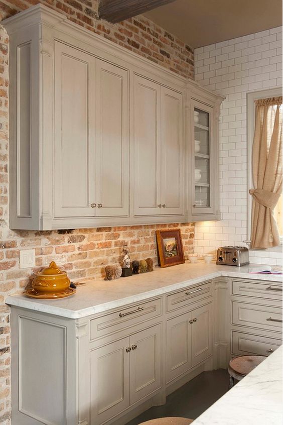 White Kitchen Cabinets With Brick Backsplash – Things In The Kitchen