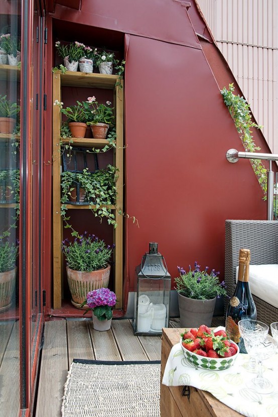 a storage unit built in inside a wall to accommodate lots of stuff or to create a balcony garden