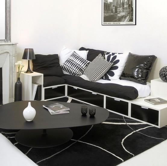 Practical Furniture For Black And White Interior Design By Espace Loggia