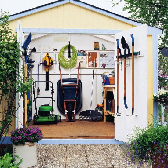 holders on the walls aren't always enough, get some on the doors, too, and your shed will be more organized