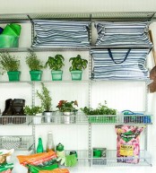 a large open storage metal shelving unit is a very practical idea, it’s durable and can hold much weight