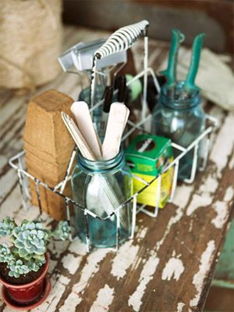 a wire basket with compartments is a pretty and nice idea to organize and it features mobility