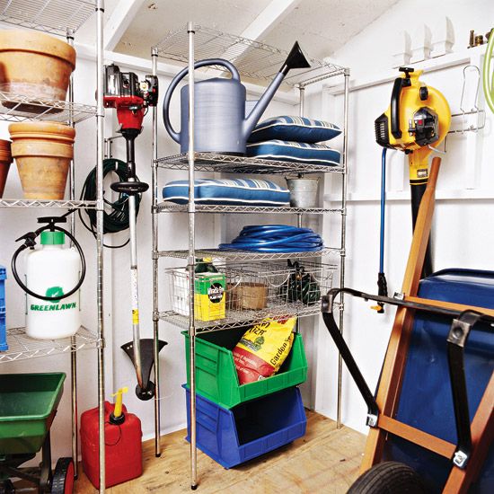 46 Practical Garden Shed Storage Ideas, Shelving Systems For Sheds