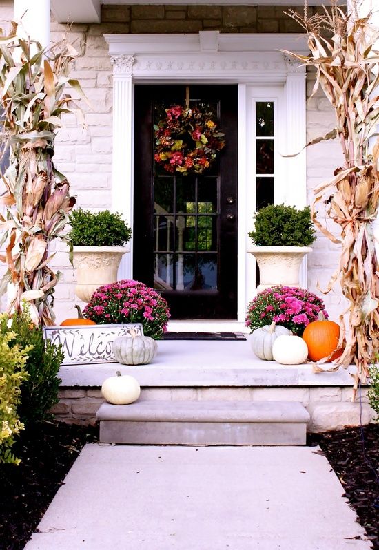 Add some jewel-tone flowers to make a pretty scene.