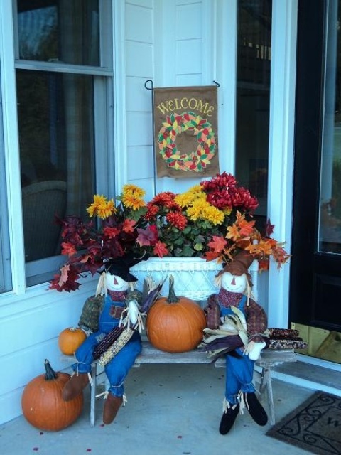 A Fall bouquet is a great addition to any composition.