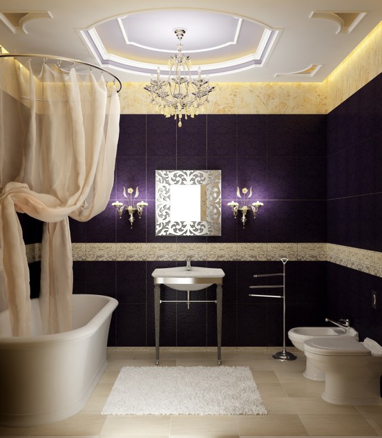 56 Cool Purple Bathroom Design Ideas - DigsDigs