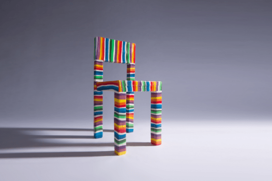 Rainbow Colored Chair Made Of Sugar