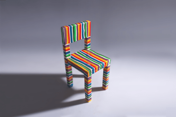 Rainbow Colored Chair Made Of Sugar
