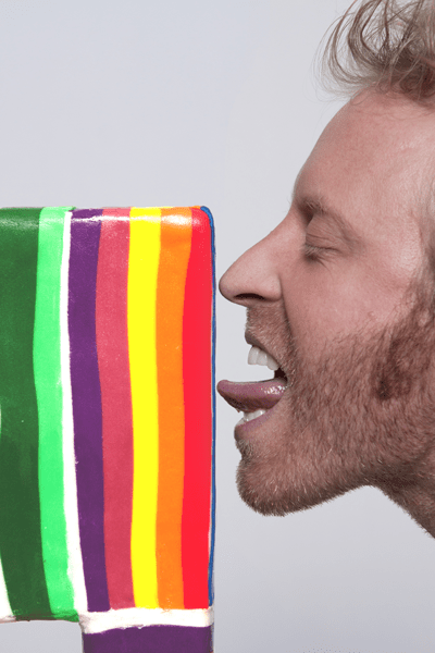 Rainbow Colored Chair Made Of Sugar