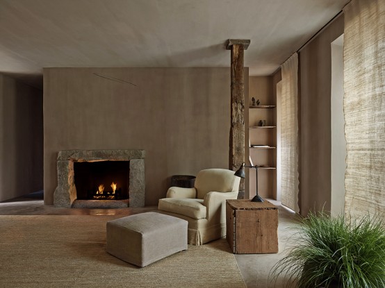 Raw Industrial Penthouse In Dark Earthy Shades