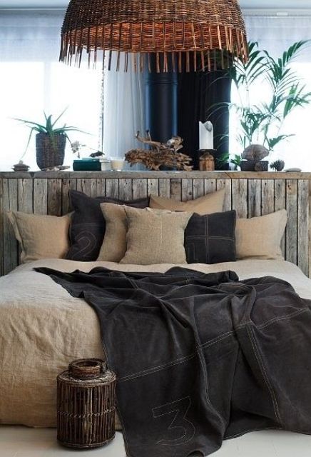 reclaimed wood masculine headboard