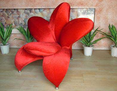 red flower chair