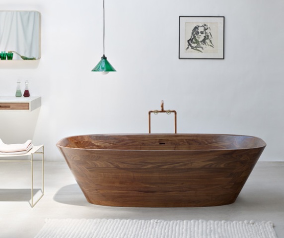 Refined And Polished Wooden Shell Bathtub