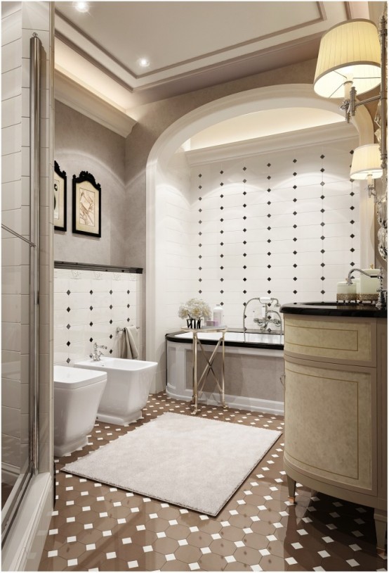 Refined Bathroom Design Inspired By Coco Chanel Style