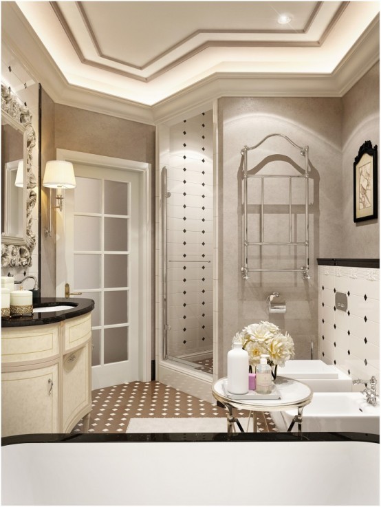 Refined Bathroom Design Inspired By Coco Chanel Style - DigsDigs