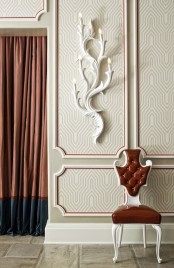 beautiful patterned molding with a touch of color is a very eye-catchy and quirky decor idea for your space, echo this decor with some other pieces in your interior