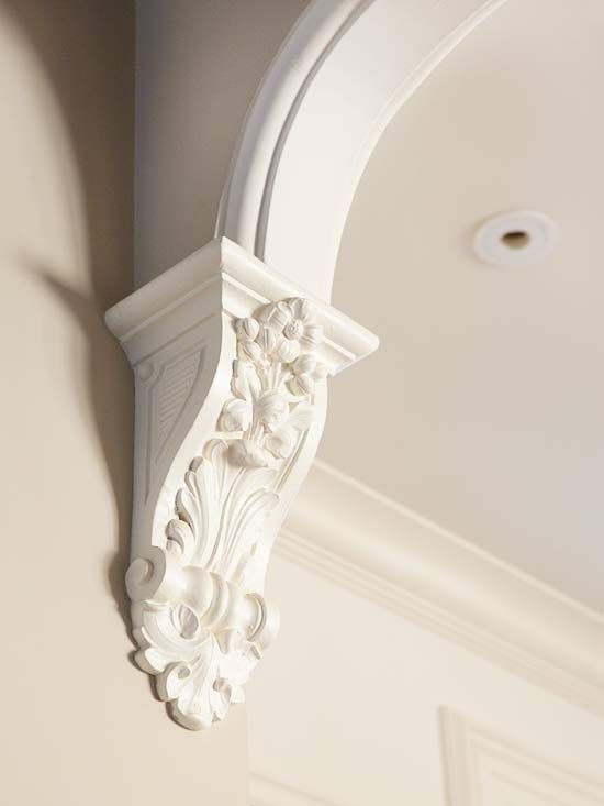 such beautiful molding can accent your tall ceilings in a chic and stylish way, it will add a touch of elegance to the space