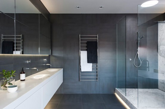 69 Almost Pure Black Bathroom Design Ideas - DigsDigs