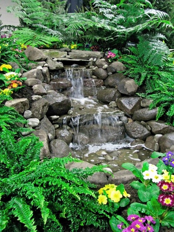 75 Relaxing Garden And Backyard Waterfalls Digsdigs