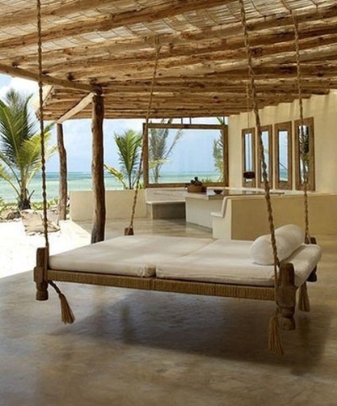 39 Relaxing Outdoor Hanging Beds For Your Home - DigsDigs