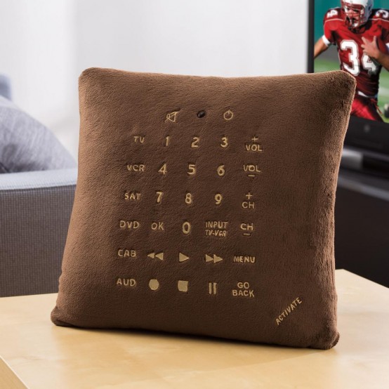 Soft Pillows With A Built-In Universal Remote Control