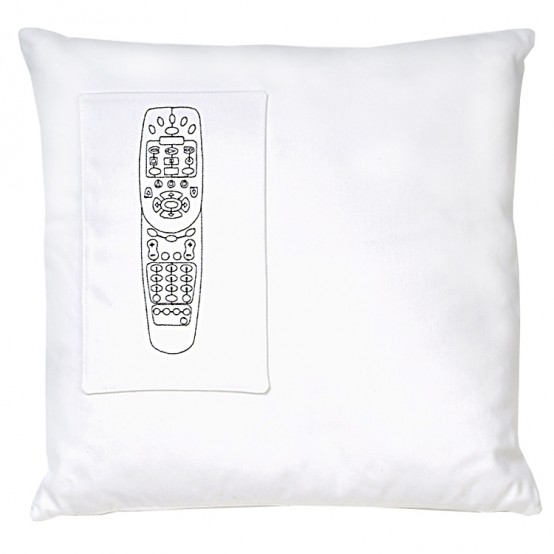 Pillow with Remote Control Pocket by K Studio