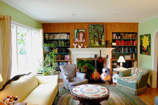 Retro House With Numerous Works Of Art And Vintage Things