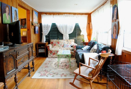 Retro House With Numerous Works Of Art And Vintage Things