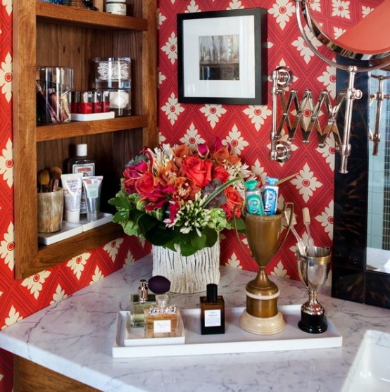 Retro Styled Bathroom Resembling Of A Living Room