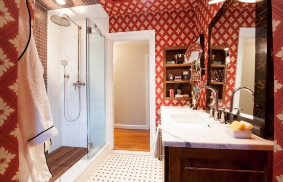 Retro Styled Bathroom Resembling Of A Living Room