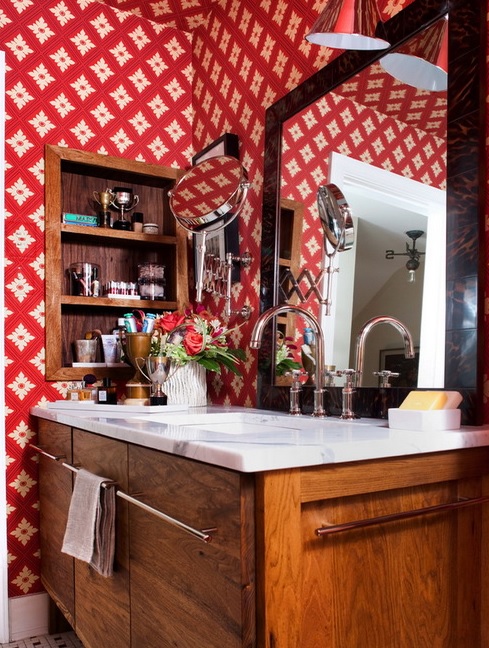 Retro Styled Bathroom Resembling Of A Living Room