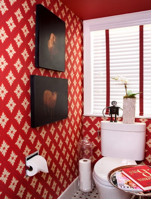 Retro Styled Bathroom Resembling Of A Living Room