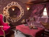 Romantic Living Room In Violet Tones