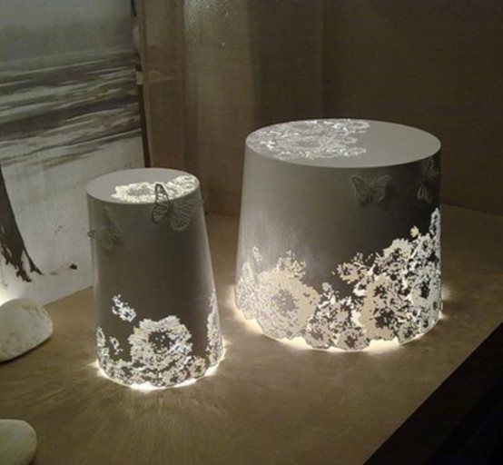 Romantic White Lamp With Butterflies