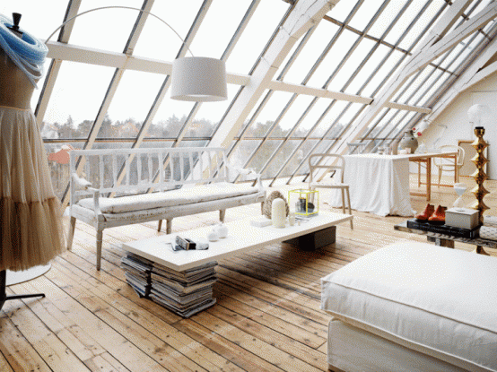 Romantic White Loft In Sweden