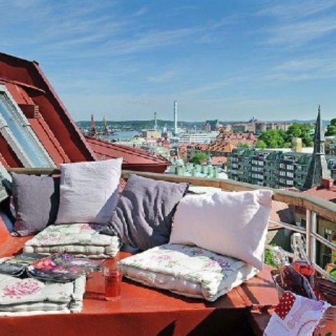 Floor cushions are perfect solution if you don't have a roof on your terrace. You can always hide them away.