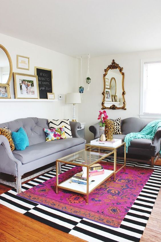 rug on rug for creating a bold accent