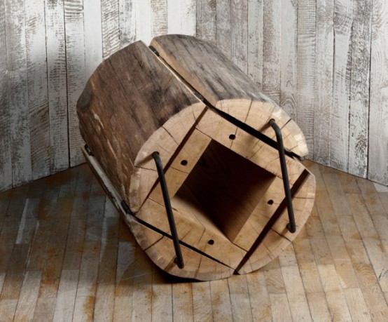 Rustic Eco Friendly Chair Of An Oak Log