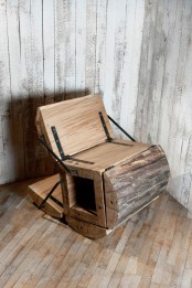 Rustic Eco Friendly Chair Of An Oak Log